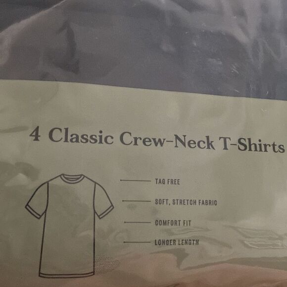 Men's Short Sleeve 4pk Crew-Neck T-Shirt - Goodfellow & Co™ NWT Sz M Black - Picture 6 of 7
